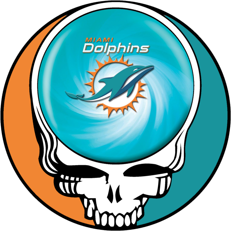 Miami Dolphins skull logo fabric transfer